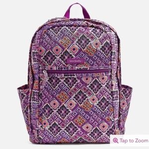 Vera Bradley Backpack Lighten Up Grand Backpack Purple Dream Diamonds